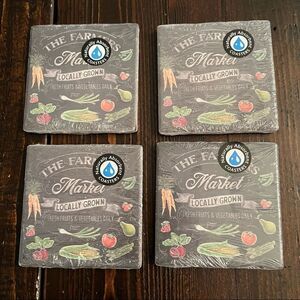 The Farmers Market Absorbent Stoneware Coaster (set of 4)